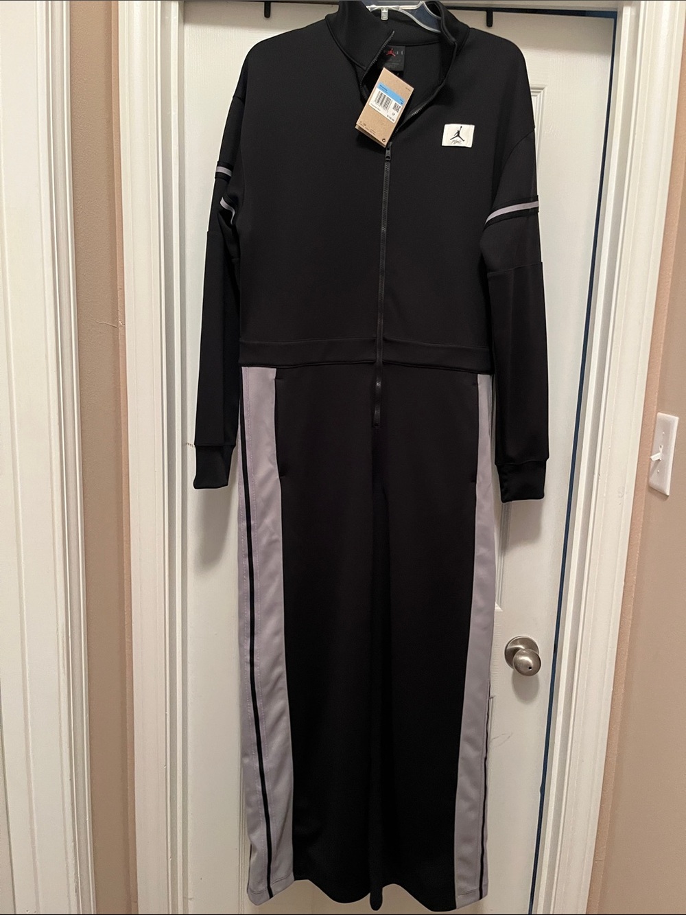 Jordan Black Jumpsuit with Gray Side Panels